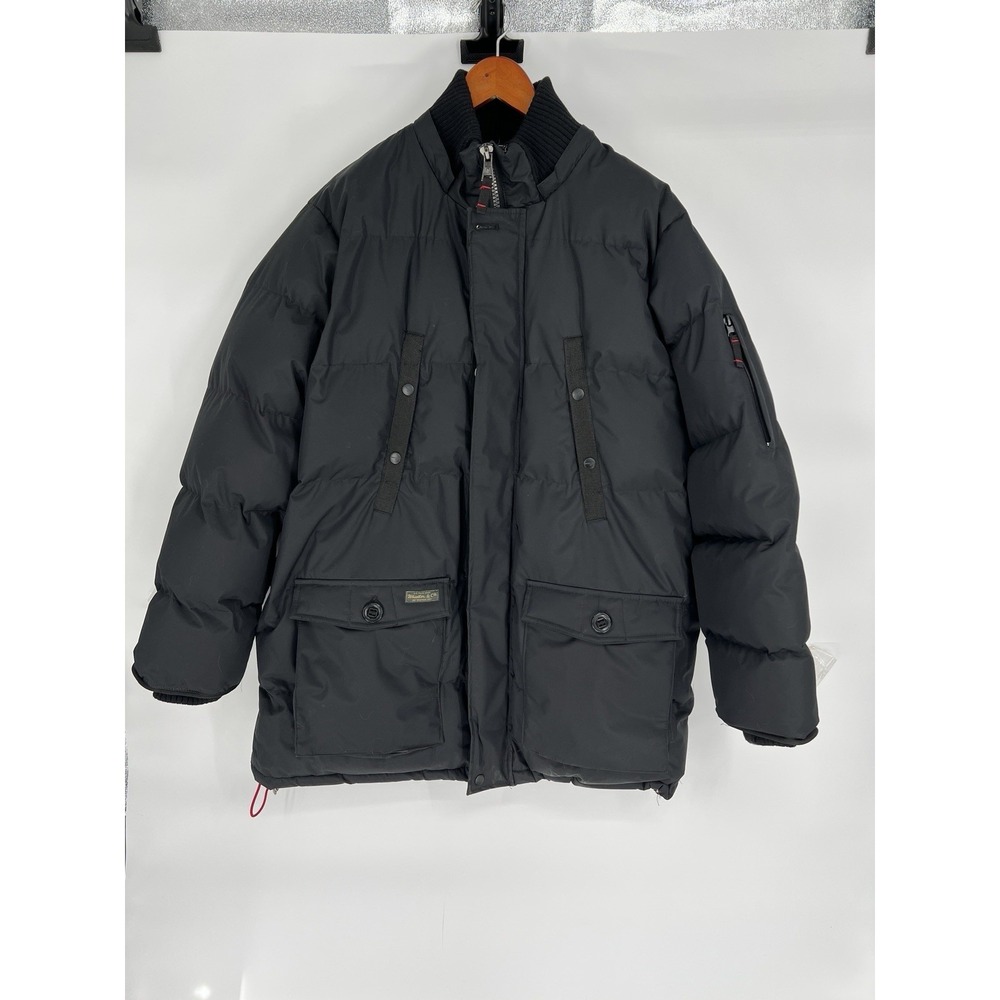 J. Whistler Men's Size M Coat Jacket Heavy Black 9 Pockets Water Resistant